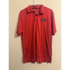 Georgia Bulldogs Polo Shirt‎ Men's Large Red Champion Golf Short Sleeve UGA L